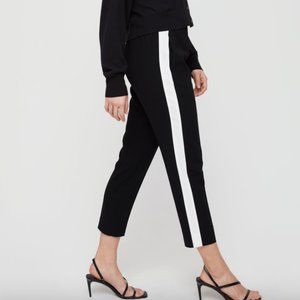 Aritzia Babaton Conan Cropped Pant in Black/White Stripe Size 2